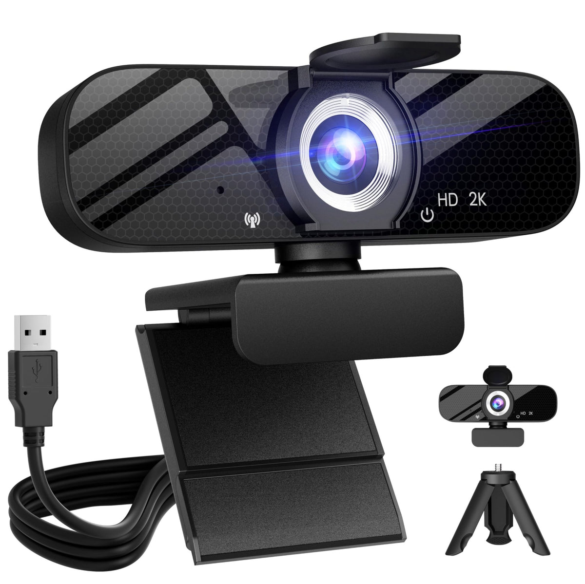 Tewiky Full HD Webcam with Mic & Rotatable Tripod – 4 Styles - Flex Gamingproduct_type