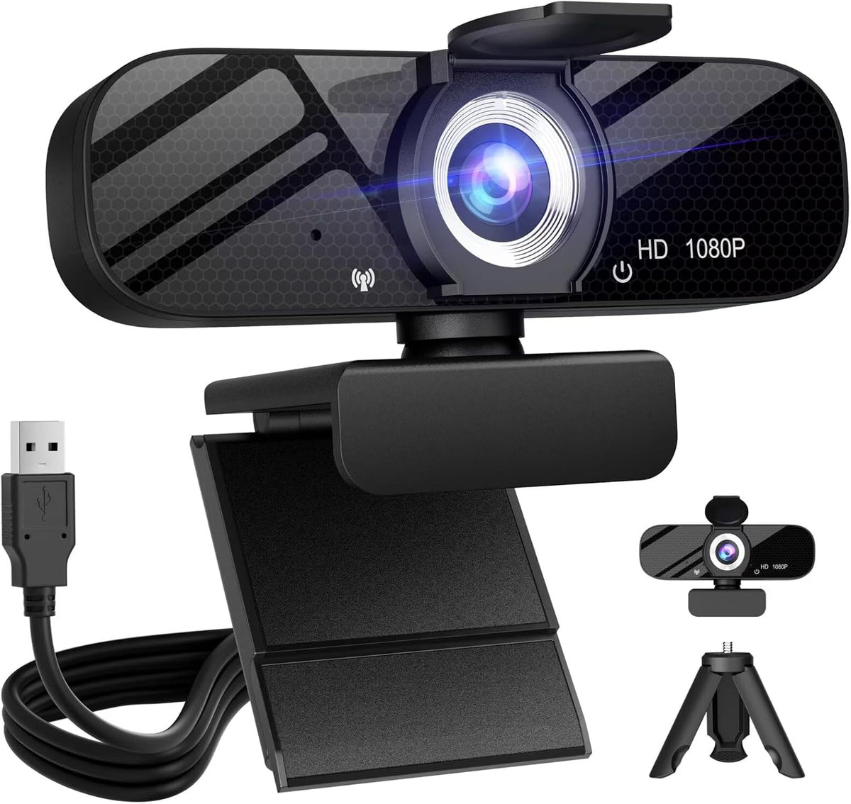 Tewiky Full HD Webcam with Mic & Rotatable Tripod – 4 Styles - Flex Gamingproduct_type