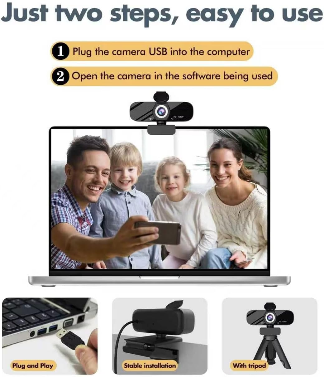 Tewiky Full HD Webcam with Mic & Rotatable Tripod – 4 Styles - Flex Gamingproduct_type