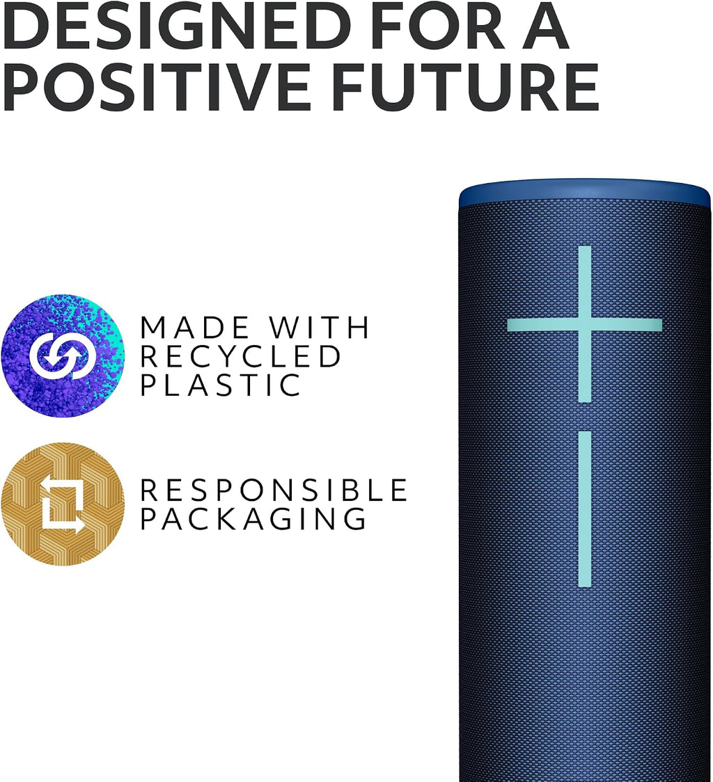 Ultimate Ears Boom 4 Portable Bluetooth Speaker, Waterproof - Blue | Balanced 360-degree sound, clear audio, deep bass, floating design, 15-hour battery life, 147ft (45m) wireless range - Flex Gamingproduct_type