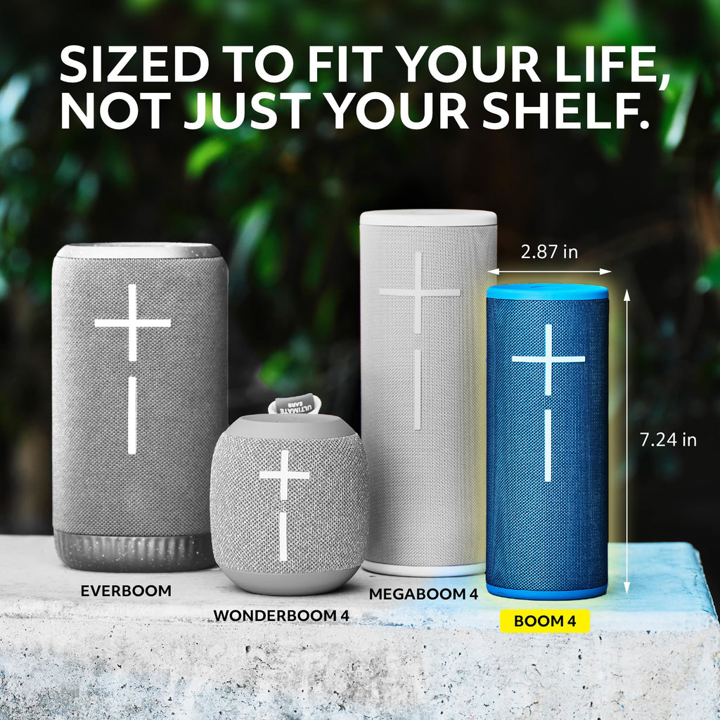 Ultimate Ears Boom 4 Portable Bluetooth Speaker, Waterproof - Blue | Balanced 360-degree sound, clear audio, deep bass, floating design, 15-hour battery life, 147ft (45m) wireless range - Flex Gamingproduct_type