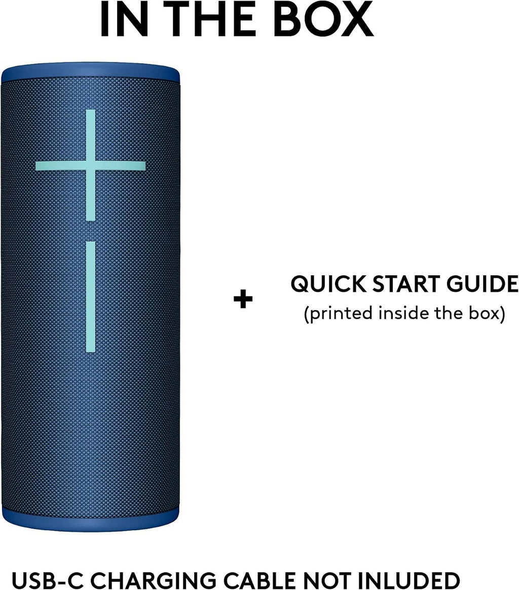 Ultimate Ears Boom 4 Portable Bluetooth Speaker, Waterproof - Blue | Balanced 360-degree sound, clear audio, deep bass, floating design, 15-hour battery life, 147ft (45m) wireless range - Flex Gamingproduct_type