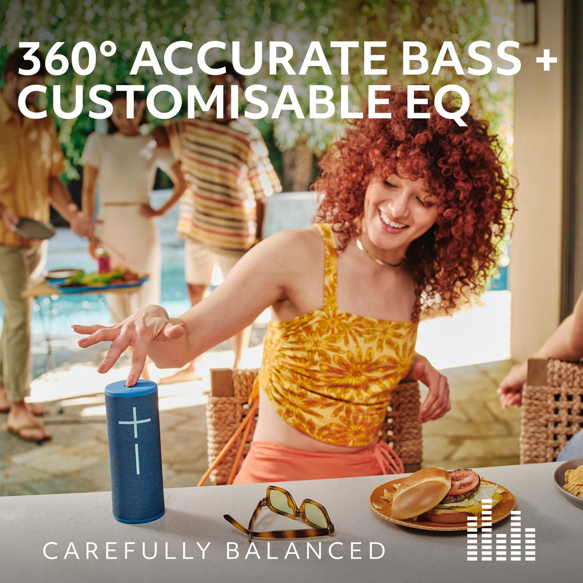 Ultimate Ears Boom 4 Portable Bluetooth Speaker, Waterproof - Blue | Balanced 360-degree sound, clear audio, deep bass, floating design, 15-hour battery life, 147ft (45m) wireless range - Flex Gamingproduct_type