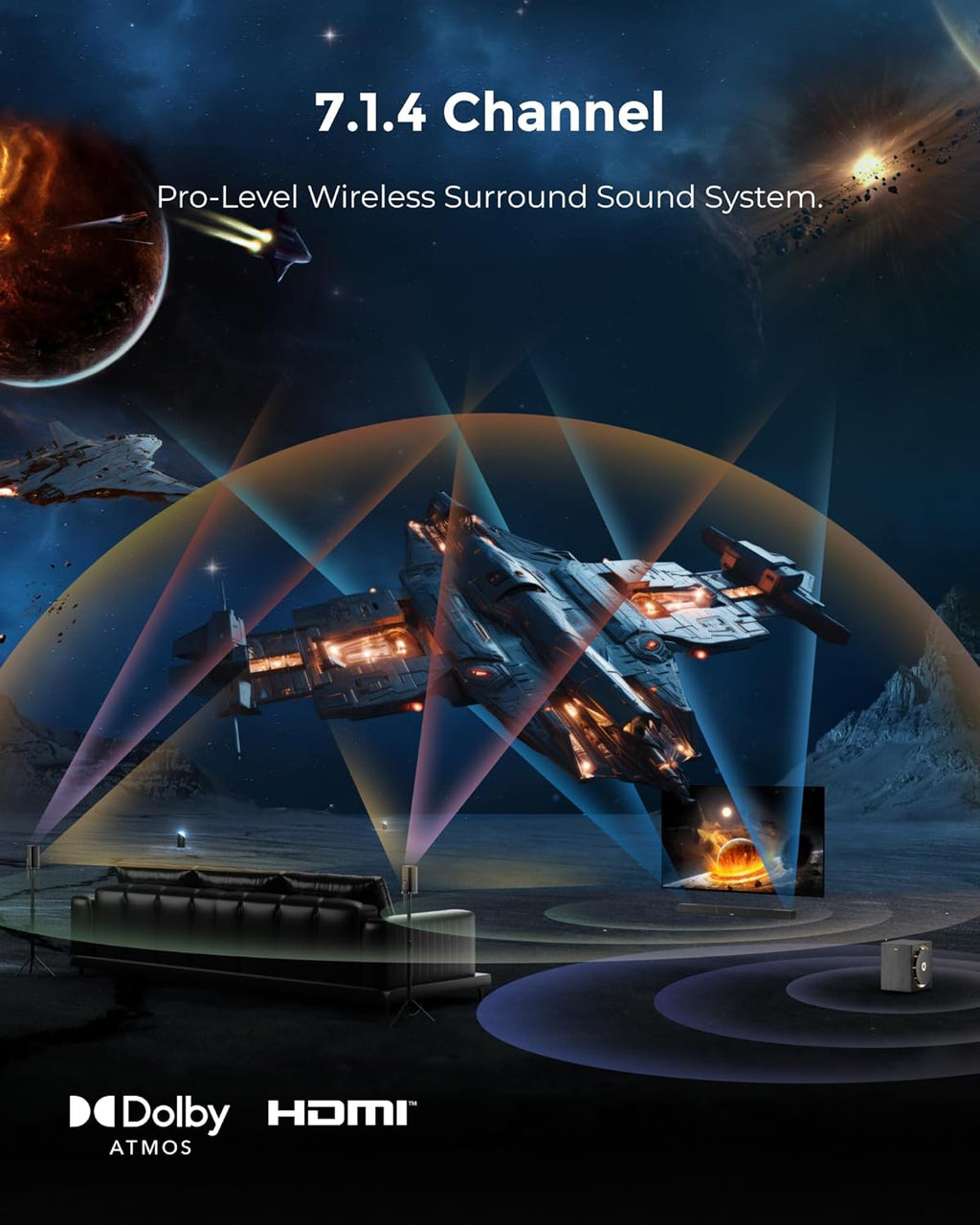 Ultimea Skywave Fully Wireless 7.1.4 Dolby Atmos Surround Sound System – F40, X40, X50, X60, X70 & X100 - Flex Gamingproduct_type
