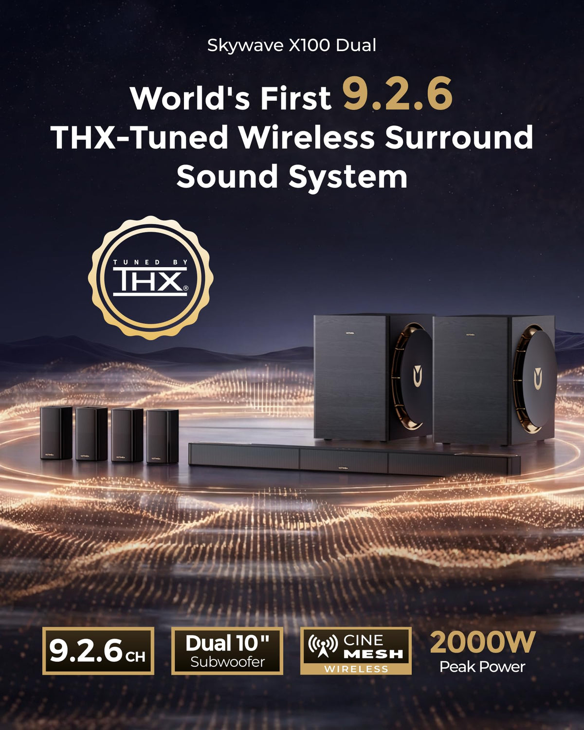 Ultimea Skywave Fully Wireless 7.1.4 Dolby Atmos Surround Sound System – F40, X40, X50, X60, X70 & X100 - Flex Gamingproduct_type