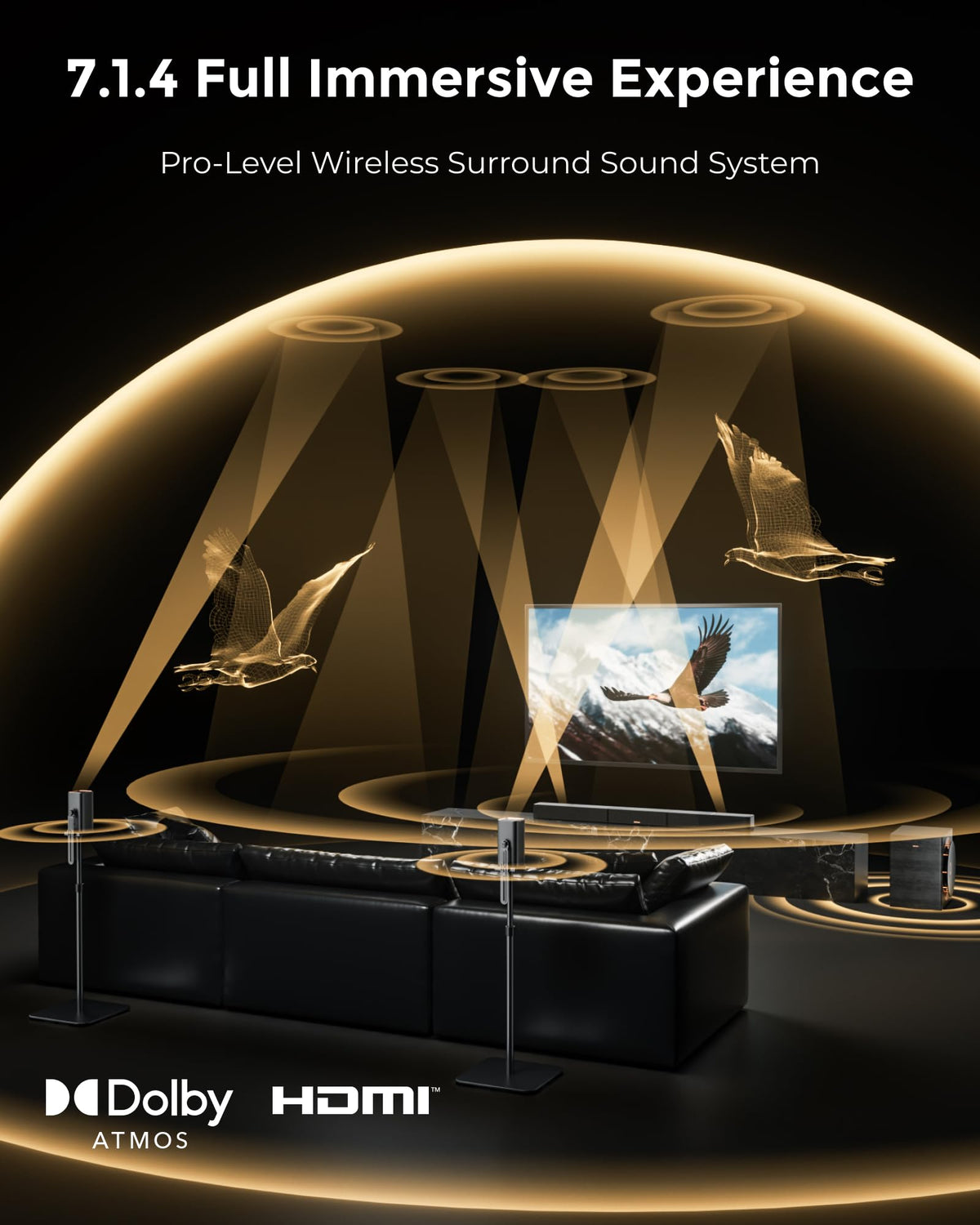 Ultimea Skywave Fully Wireless 7.1.4 Dolby Atmos Surround Sound System – F40, X40, X50, X60, X70 & X100 - Flex Gamingproduct_type