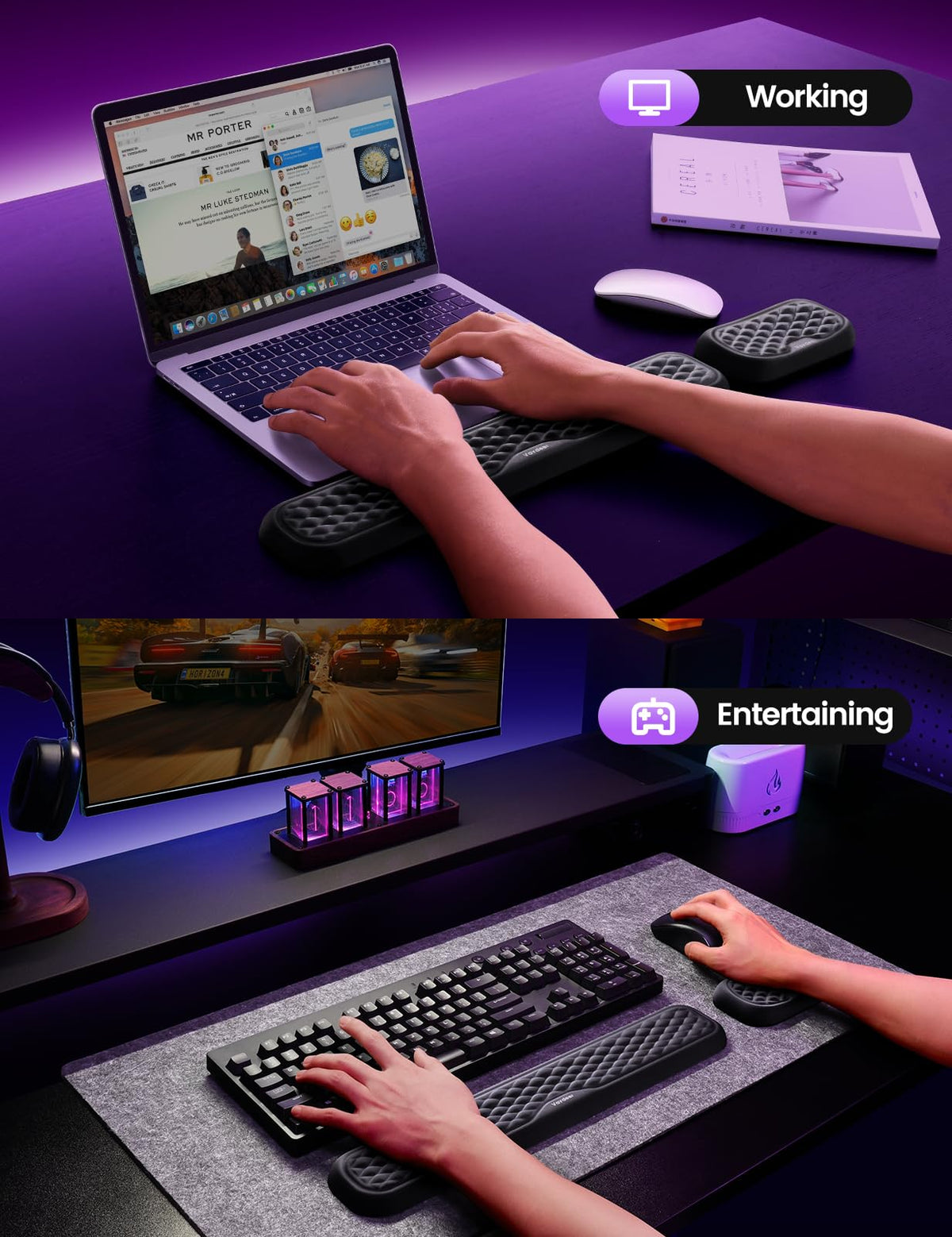 Vaydeer Memory Foam Wrist Rest Set – 3 Sizes & 10 Colors - Flex Gamingproduct_type