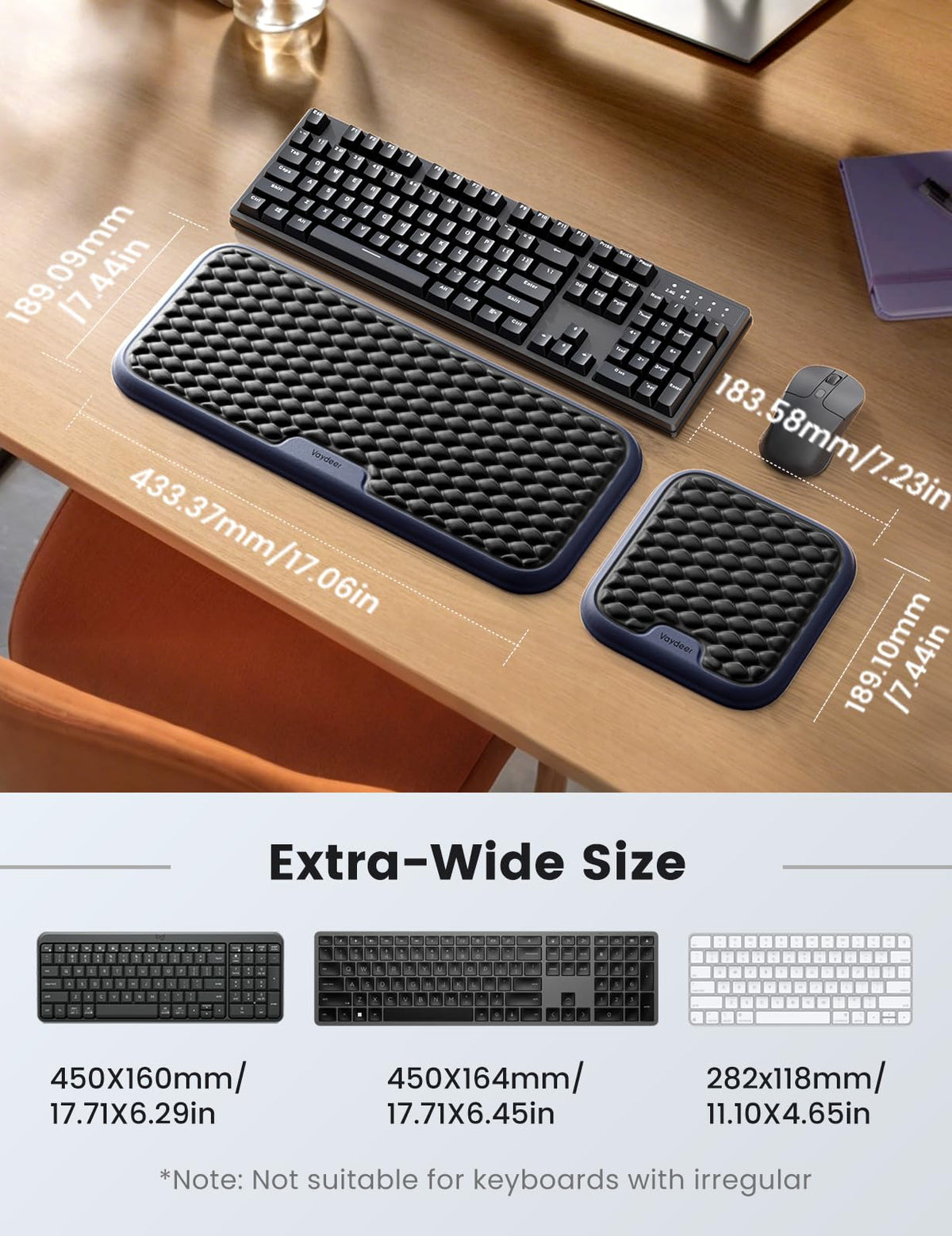 Vaydeer Memory Foam Wrist Rest Set – 3 Sizes & 10 Colors - Flex Gamingproduct_type