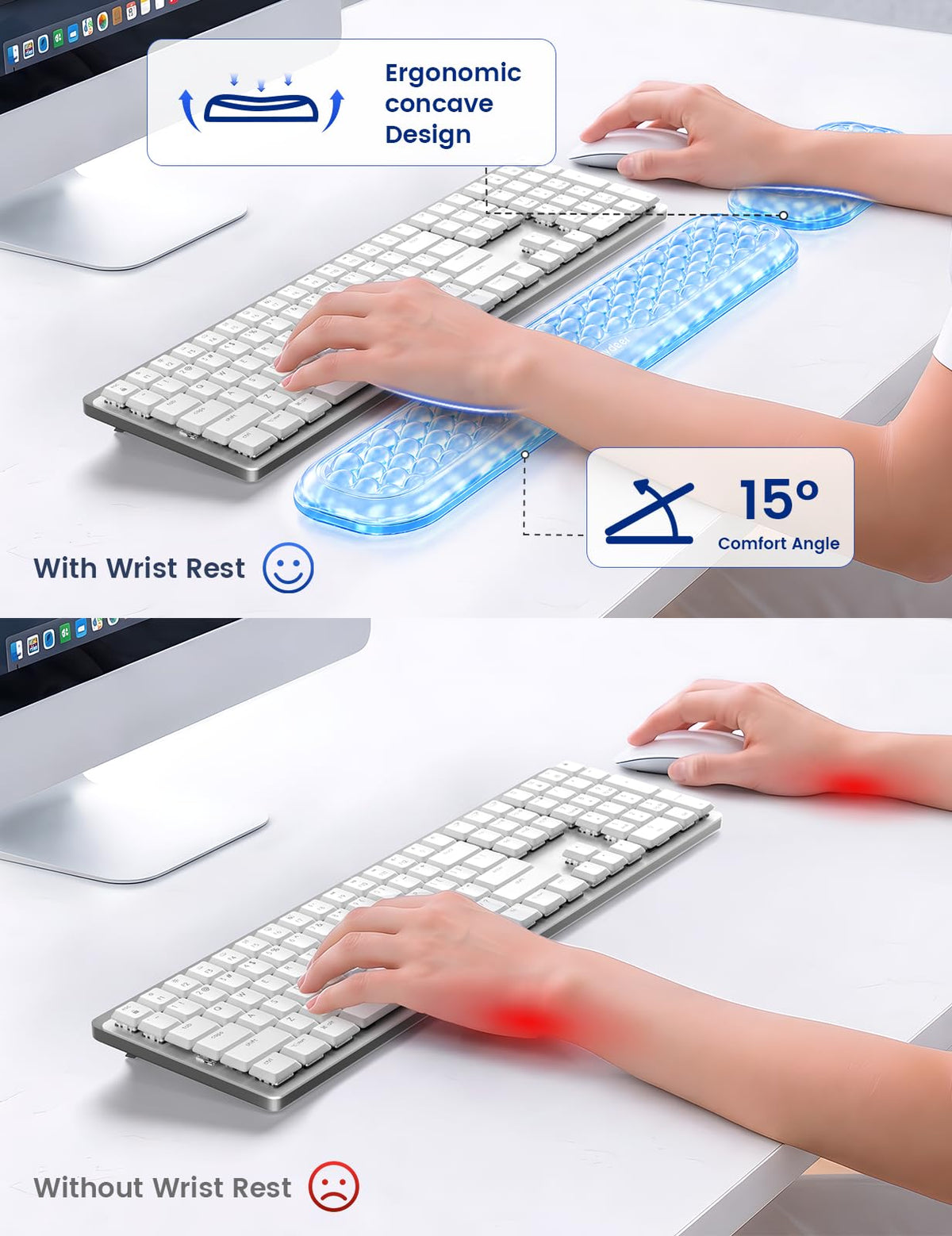Vaydeer Memory Foam Wrist Rest Set – 3 Sizes & 10 Colors - Flex Gamingproduct_type