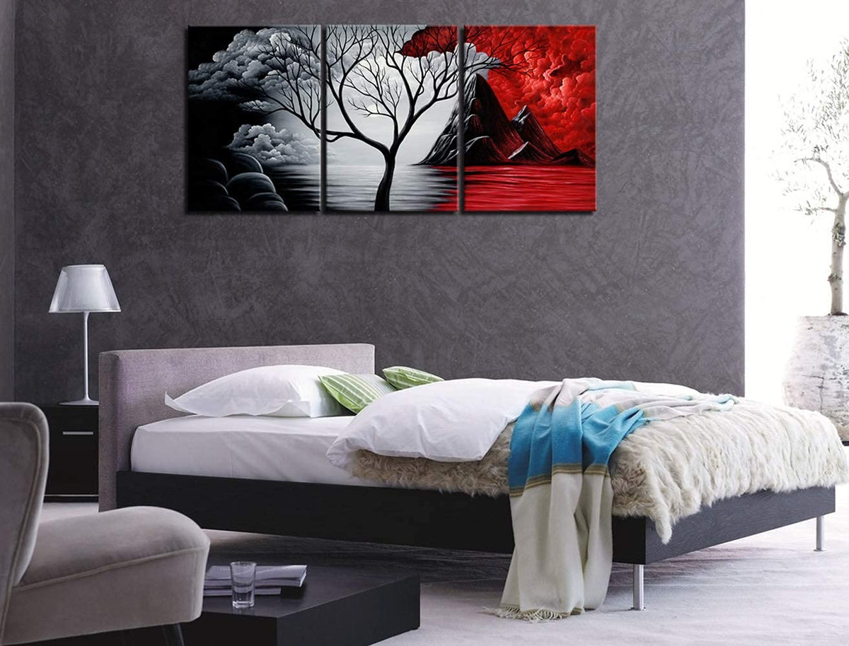 Wieco Art Cloud Tree Abstract 3-Panel Canvas Wall Art Set - Flex Gamingproduct_type