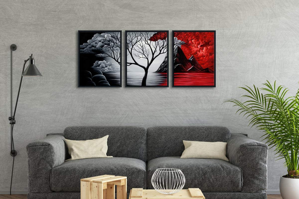Wieco Art Cloud Tree Abstract 3-Panel Canvas Wall Art Set - Flex Gamingproduct_type