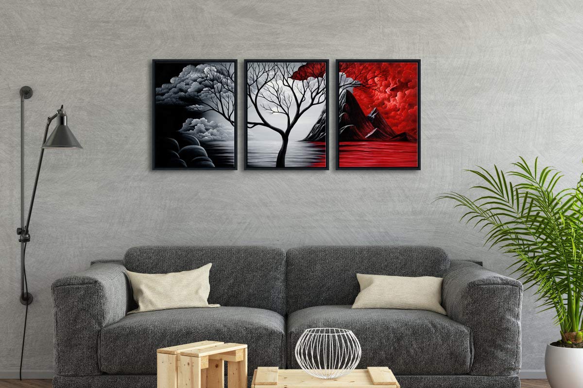 Wieco Art Cloud Tree Abstract 3-Panel Canvas Wall Art Set - Flex Gamingproduct_type