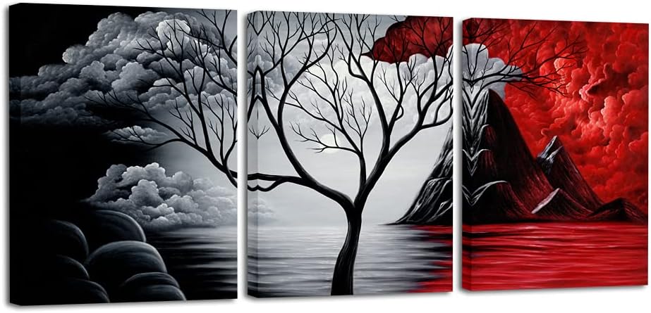 Wieco Art Cloud Tree Abstract 3-Panel Canvas Wall Art Set - Flex Gamingproduct_type