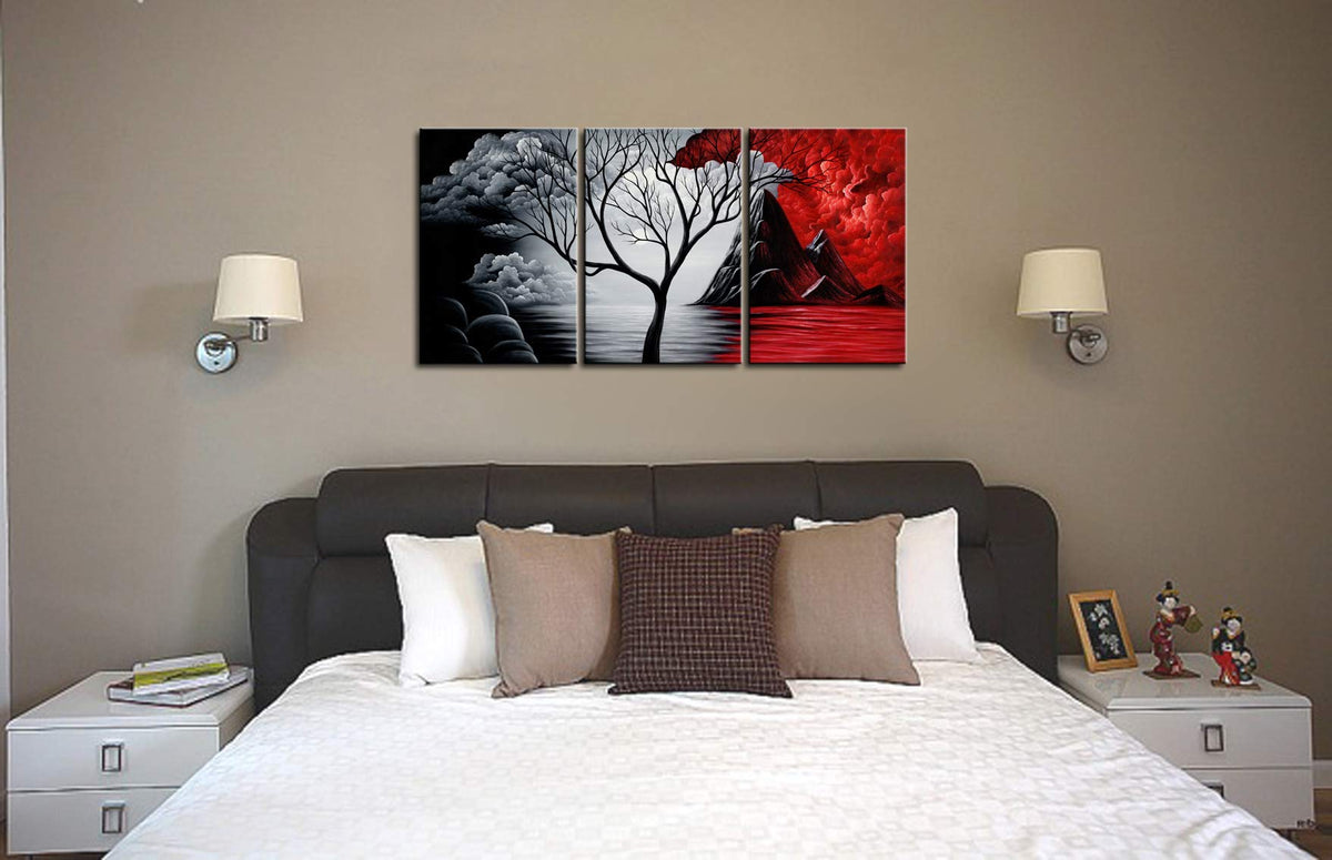 Wieco Art Cloud Tree Abstract 3-Panel Canvas Wall Art Set - Flex Gamingproduct_type