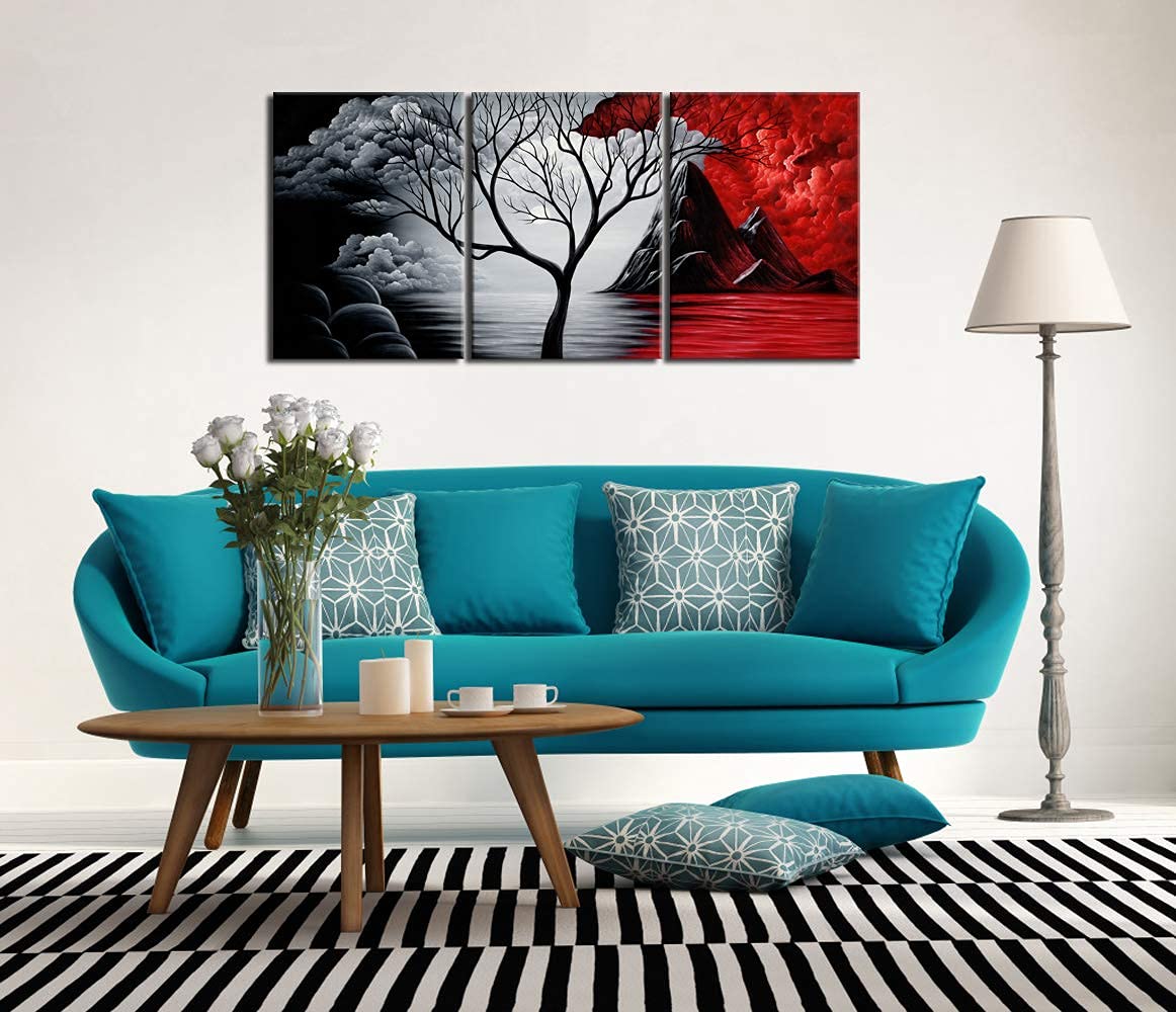 Wieco Art Cloud Tree Abstract 3-Panel Canvas Wall Art Set - Flex Gamingproduct_type