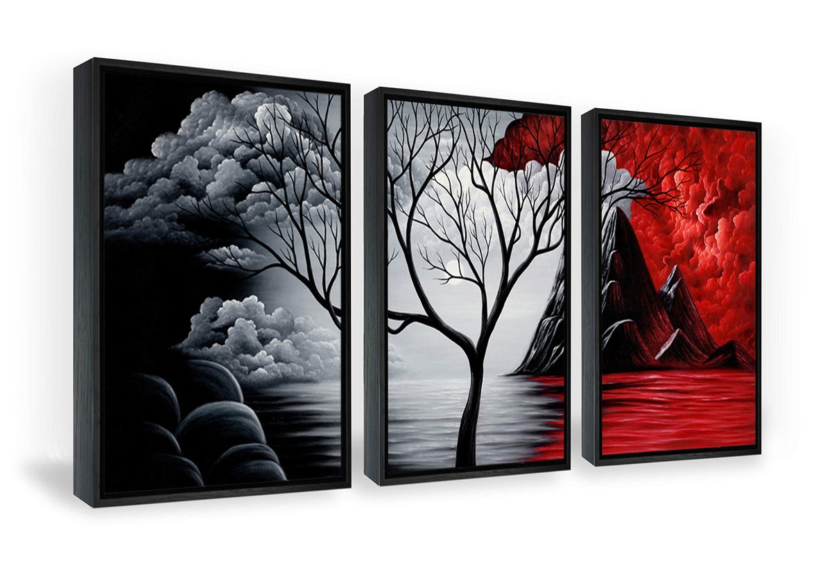 Wieco Art Cloud Tree Abstract 3-Panel Canvas Wall Art Set - Flex Gamingproduct_type