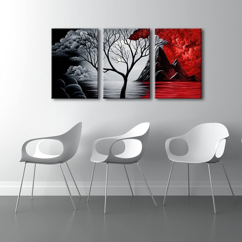 Wieco Art Cloud Tree Abstract 3-Panel Canvas Wall Art Set - Flex Gamingproduct_type