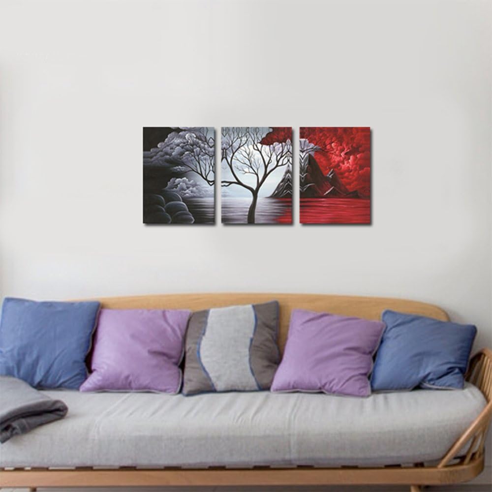 Wieco Art Cloud Tree Abstract 3-Panel Canvas Wall Art Set - Flex Gamingproduct_type