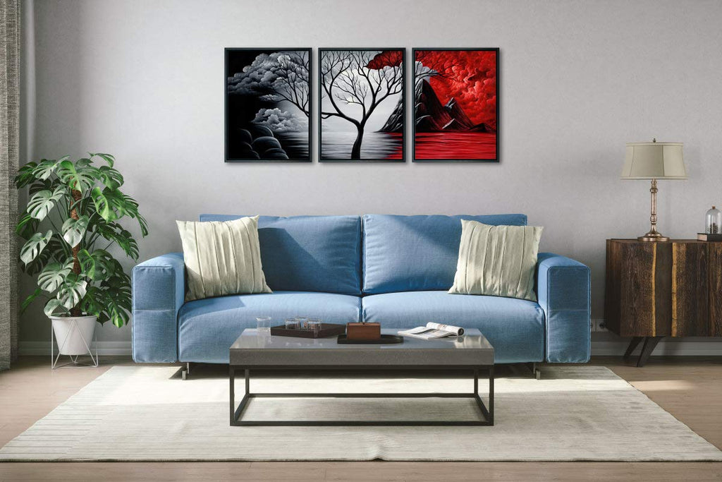 Wieco Art Cloud Tree Abstract 3-Panel Canvas Wall Art Set - Flex Gamingproduct_type