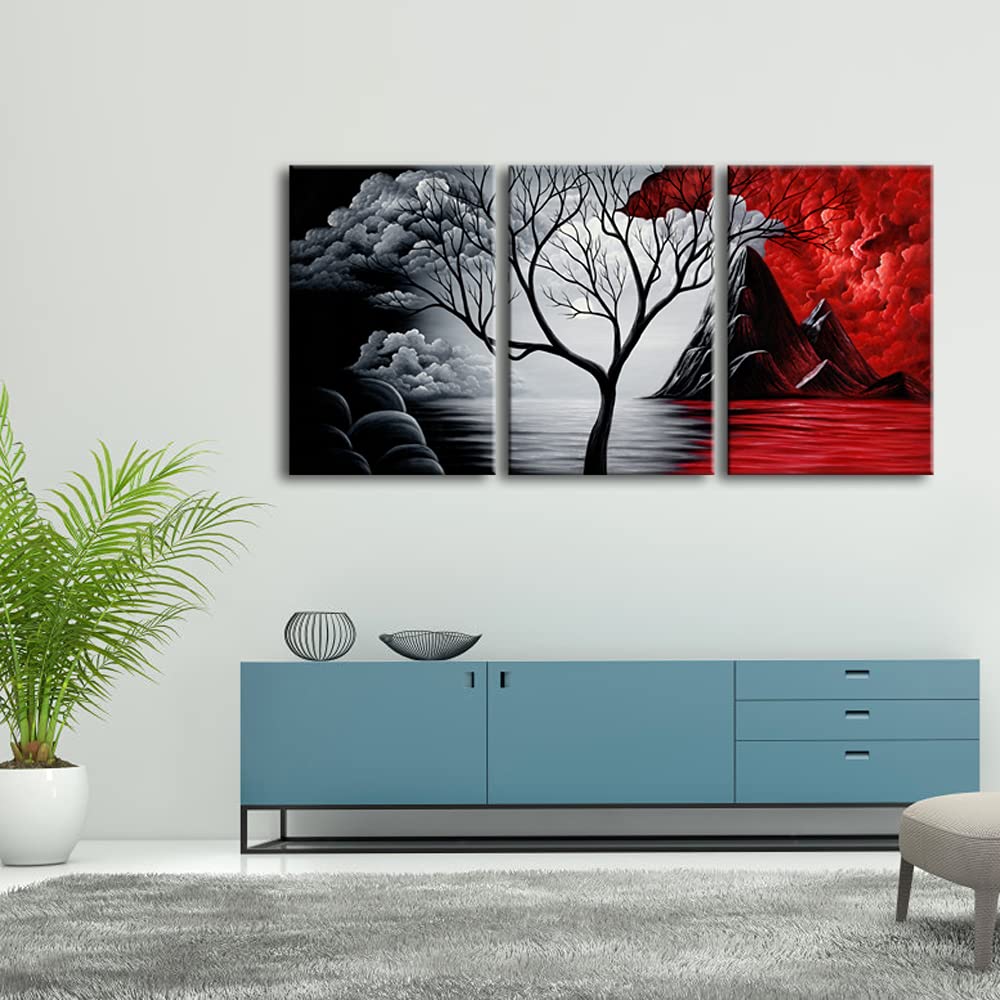 Wieco Art Cloud Tree Abstract 3-Panel Canvas Wall Art Set - Flex Gamingproduct_type