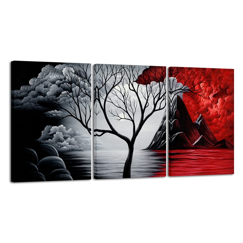 Wieco Art Cloud Tree Abstract 3-Panel Canvas Wall Art Set - Flex Gamingproduct_type