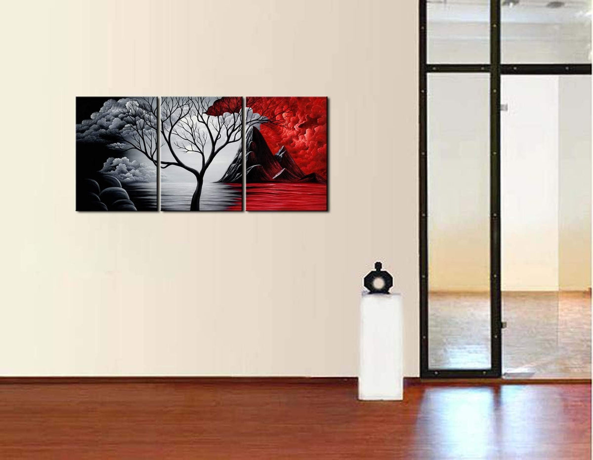 Wieco Art Cloud Tree Abstract 3-Panel Canvas Wall Art Set - Flex Gamingproduct_type
