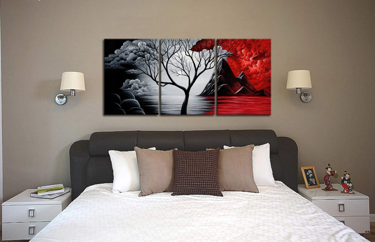Wieco Art Cloud Tree Abstract 3-Panel Canvas Wall Art Set - Flex Gamingproduct_type