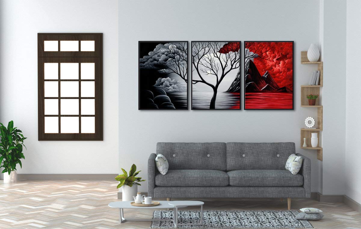 Wieco Art Cloud Tree Abstract 3-Panel Canvas Wall Art Set - Flex Gamingproduct_type