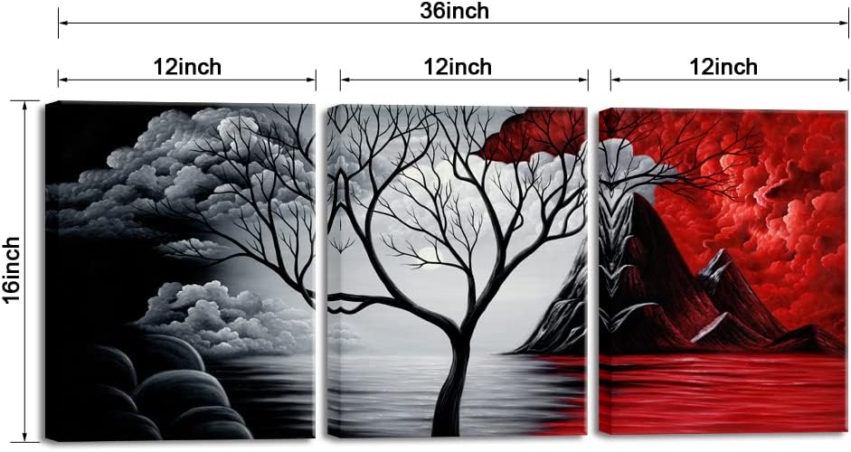 Wieco Art Cloud Tree Abstract 3-Panel Canvas Wall Art Set - Flex Gamingproduct_type