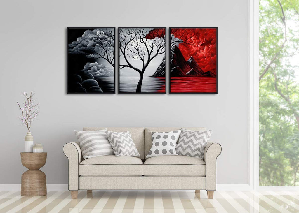 Wieco Art Cloud Tree Abstract 3-Panel Canvas Wall Art Set - Flex Gamingproduct_type