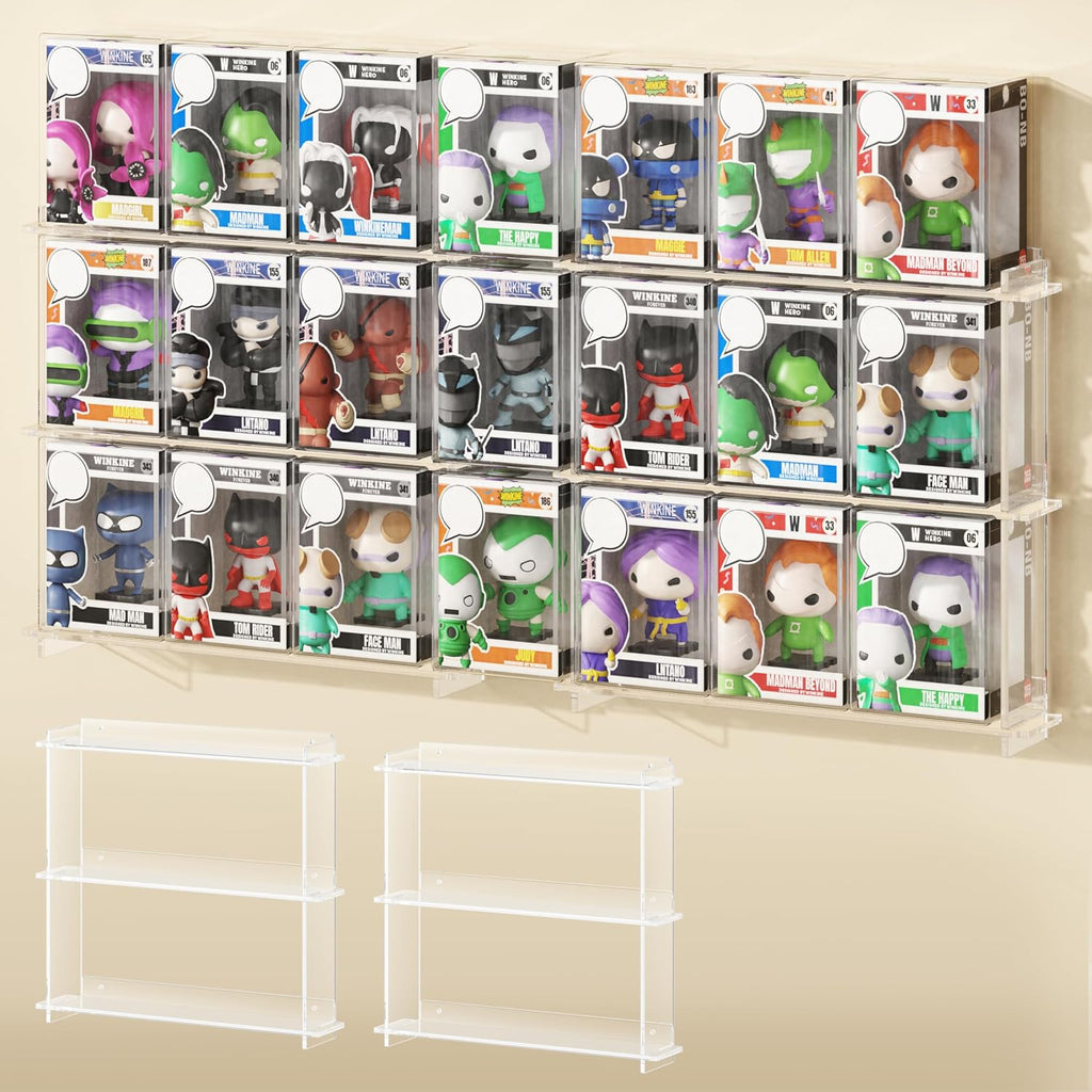 WINKINE Funko Pop Wall Display Shelves Acrylic Floating 2-Pack - Flex Gamingproduct_type