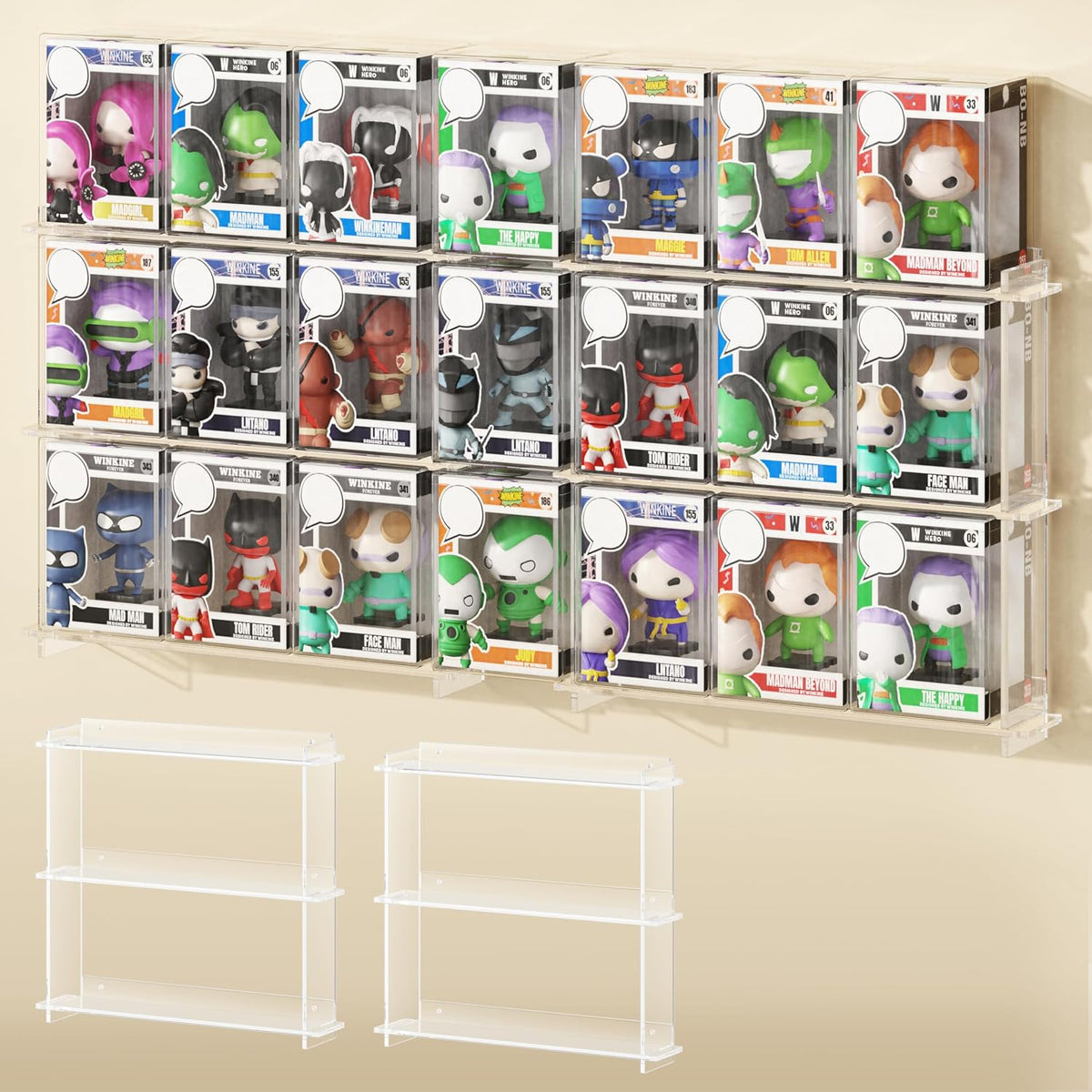 WINKINE Funko Pop Wall Display Shelves Acrylic Floating 2-Pack - Flex Gamingproduct_type