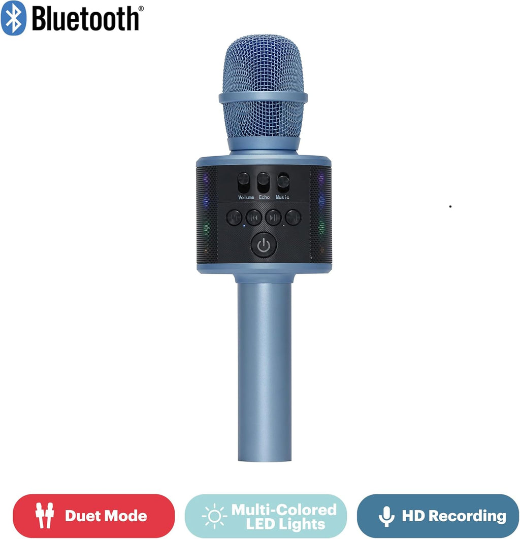 Wireless Bluetooth Karaoke Microphone with Built-in Speakers + HD Recording, Portable Handheld Mic | Blue - Flex Gamingproduct_type