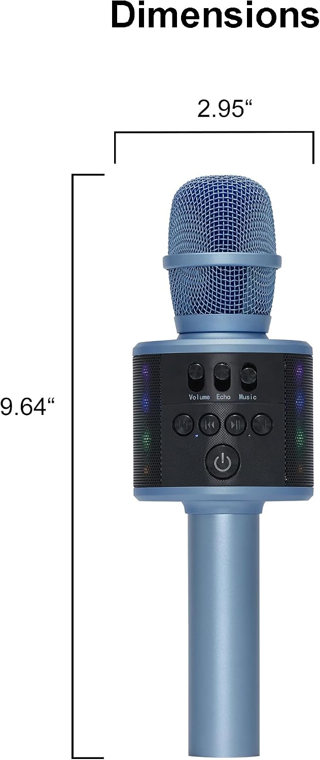 Wireless Bluetooth Karaoke Microphone with Built-in Speakers + HD Recording, Portable Handheld Mic | Blue - Flex Gamingproduct_type
