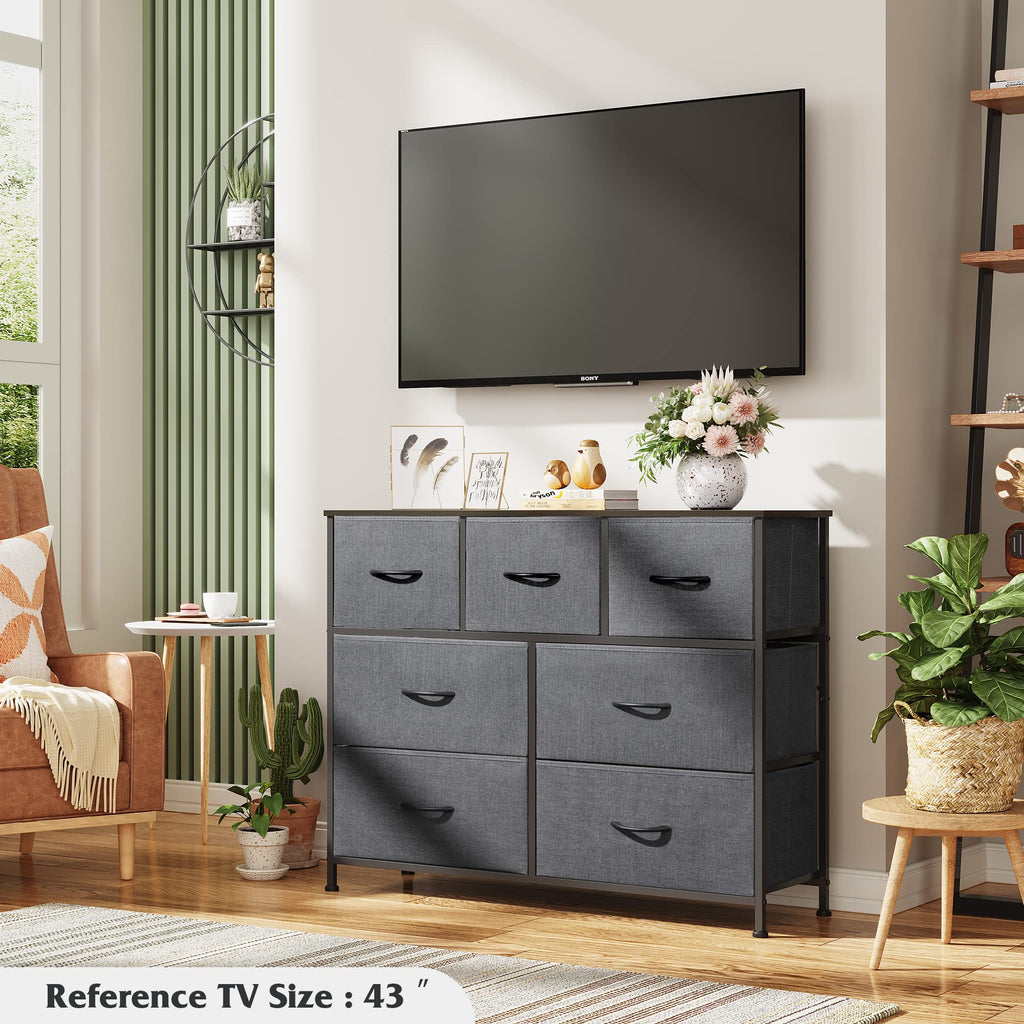 WLIVE 7-Drawer Dresser & TV Stand with Fabric Storage – 14 Colors - Flex Gamingproduct_type