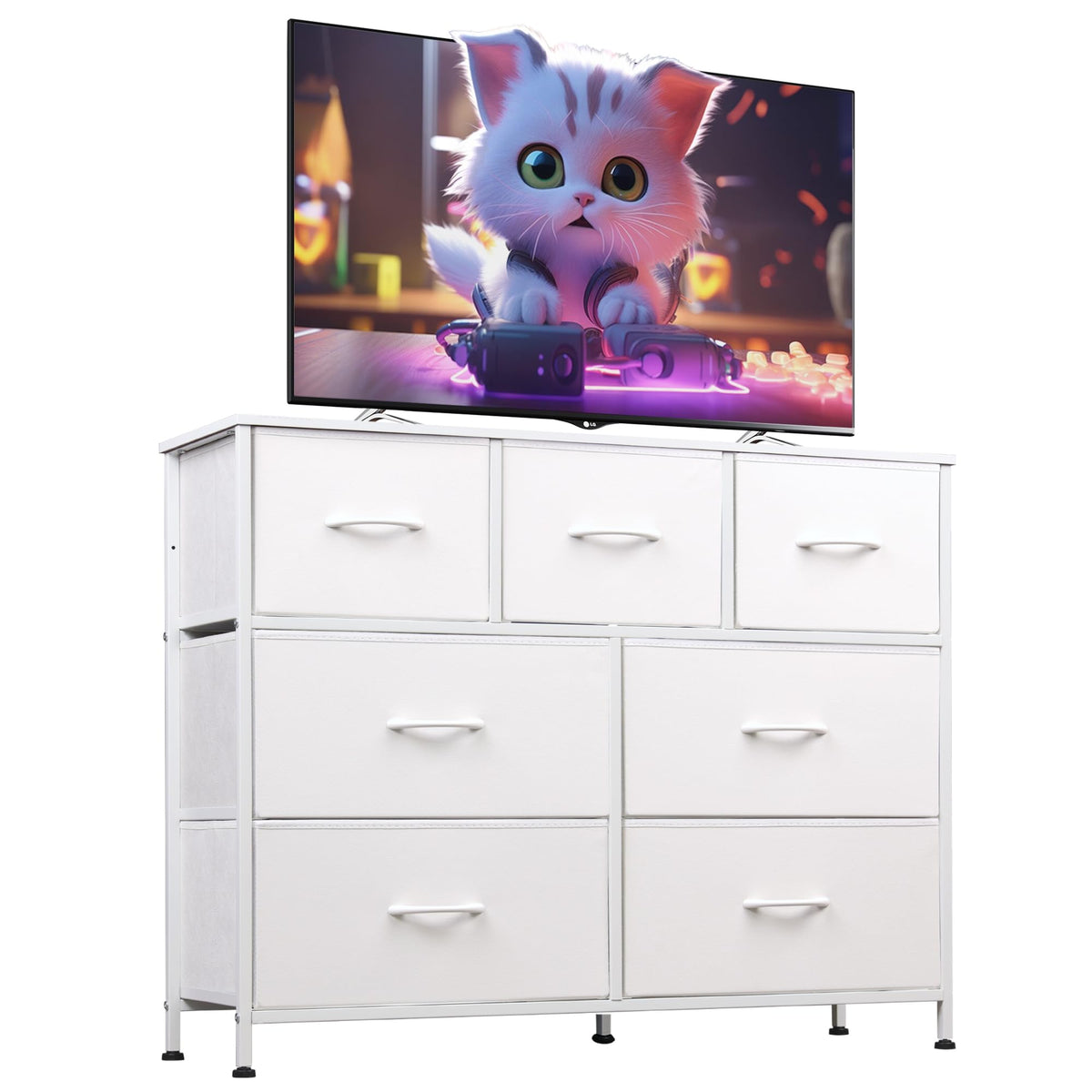 WLIVE 7-Drawer Dresser & TV Stand with Fabric Storage – 14 Colors - Flex Gamingproduct_type