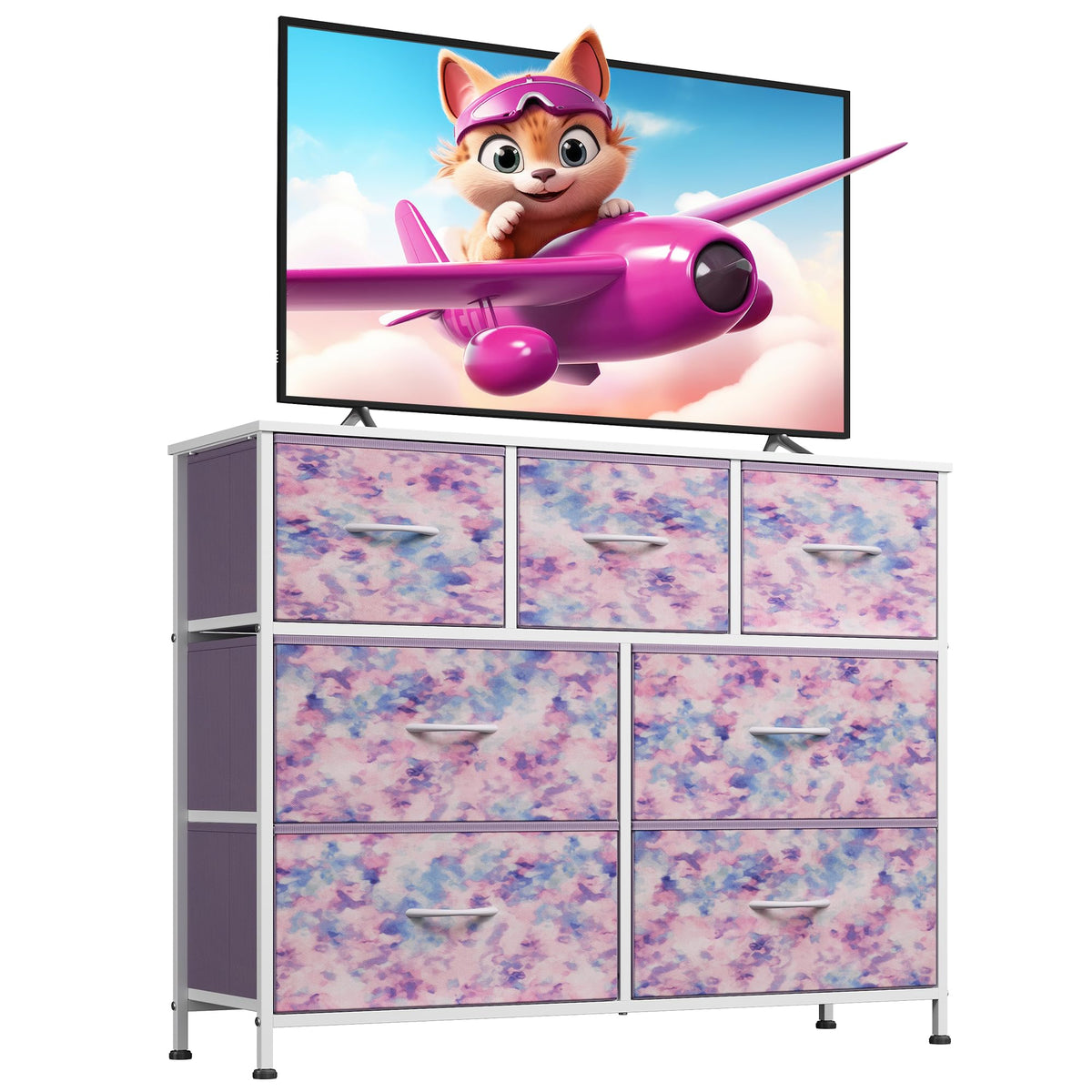 WLIVE 7-Drawer Dresser & TV Stand with Fabric Storage – 14 Colors - Flex Gamingproduct_type