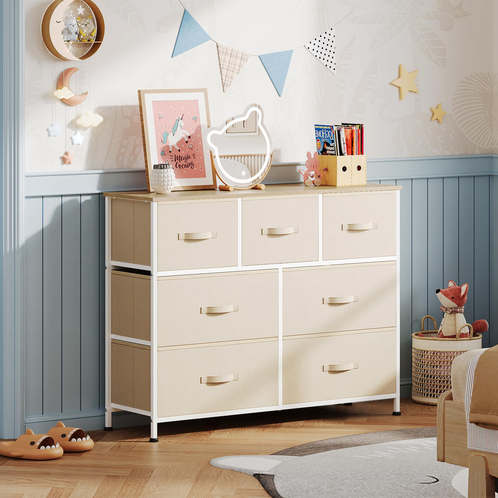 WLIVE 7-Drawer Dresser & TV Stand with Fabric Storage – 14 Colors - Flex Gamingproduct_type
