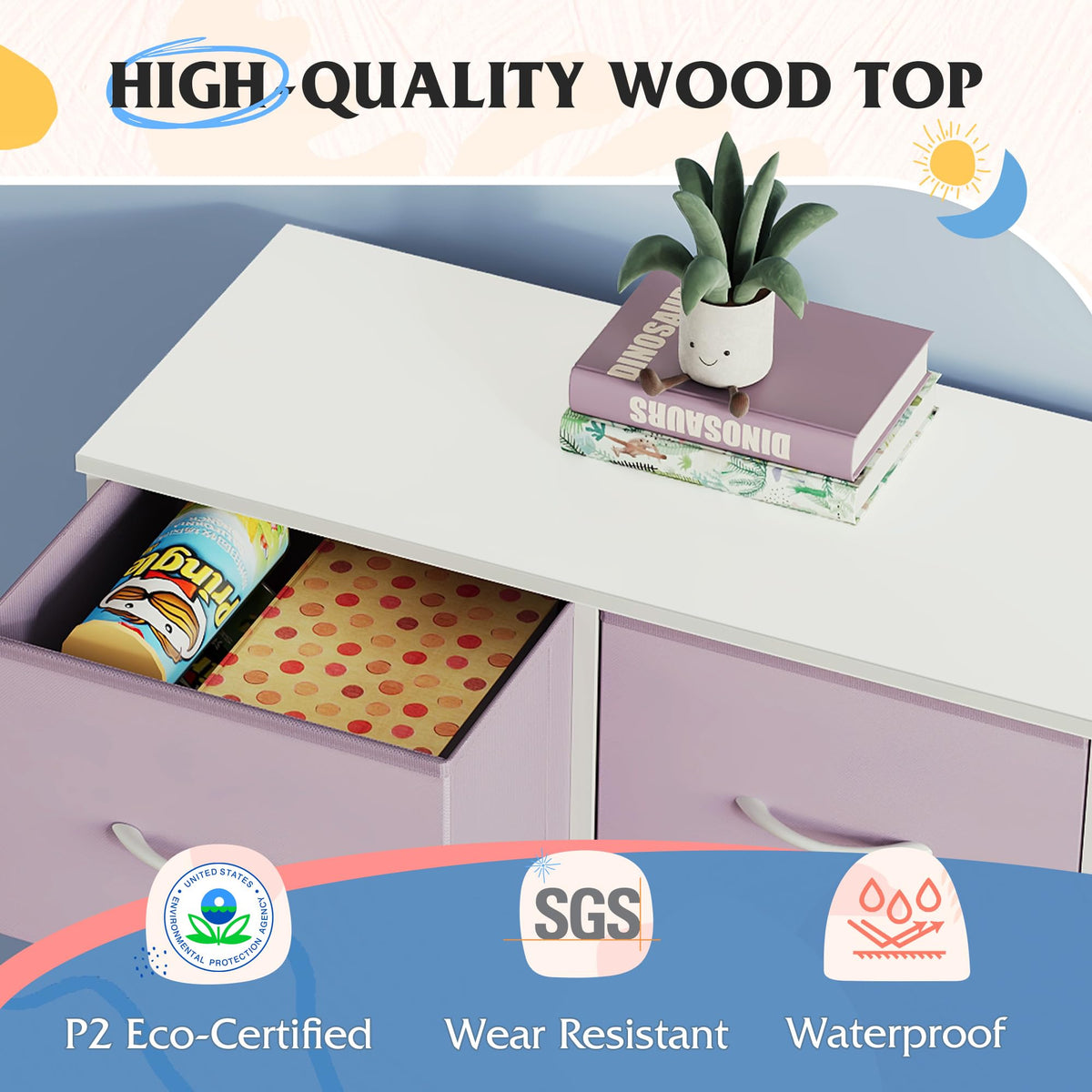 WLIVE 7-Drawer Dresser & TV Stand with Fabric Storage – 14 Colors - Flex Gamingproduct_type