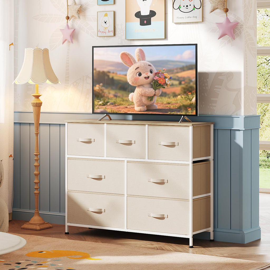 WLIVE 7-Drawer Dresser & TV Stand with Fabric Storage – 14 Colors - Flex Gamingproduct_type