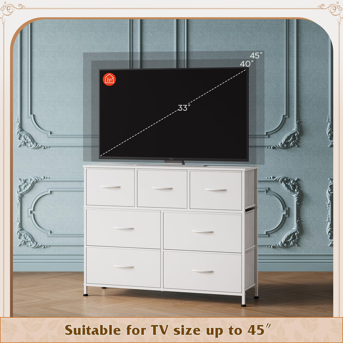 WLIVE 7-Drawer Dresser & TV Stand with Fabric Storage – 14 Colors - Flex Gamingproduct_type
