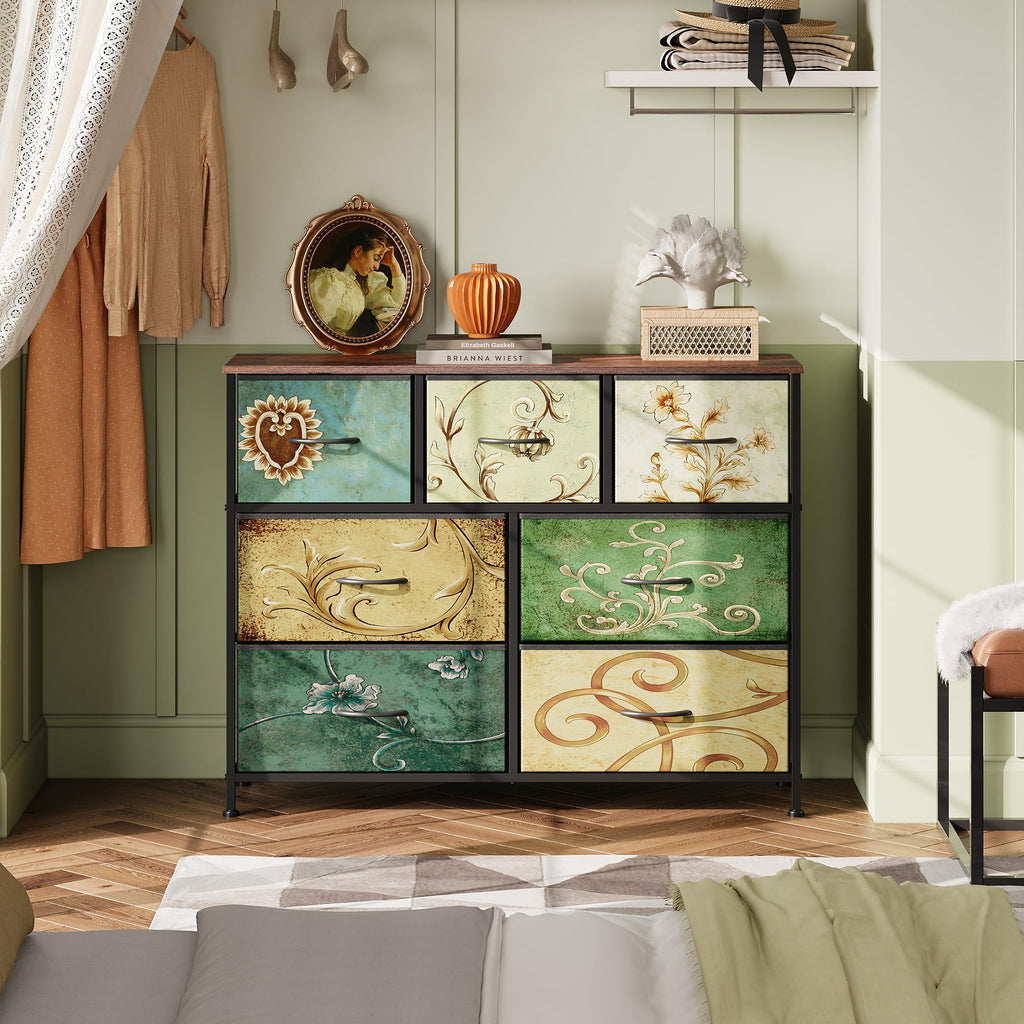 WLIVE 7-Drawer Dresser & TV Stand with Fabric Storage – 14 Colors - Flex Gamingproduct_type