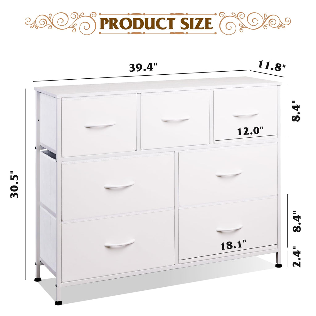 WLIVE 7-Drawer Dresser & TV Stand with Fabric Storage – 14 Colors - Flex Gamingproduct_type