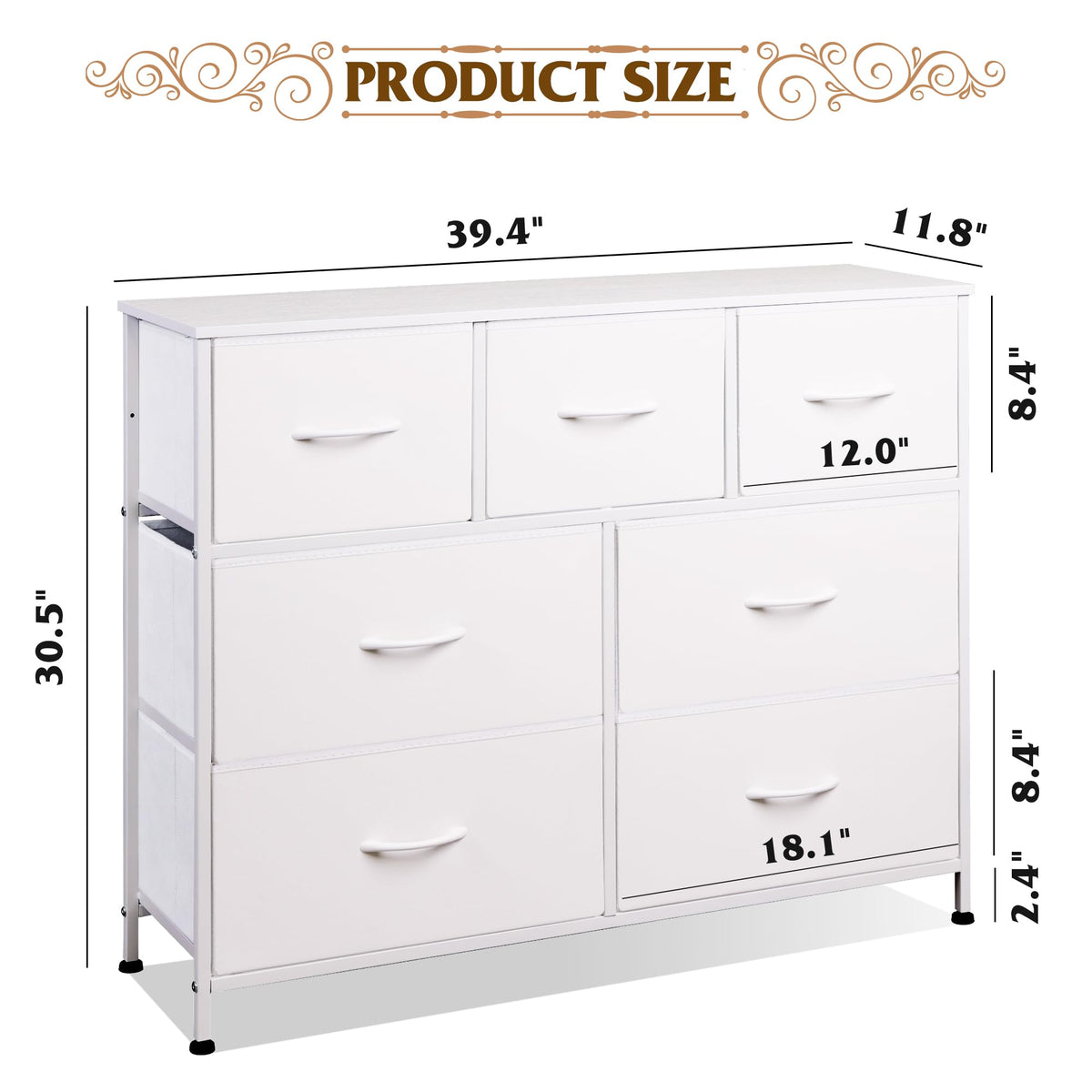 WLIVE 7-Drawer Dresser & TV Stand with Fabric Storage – 14 Colors - Flex Gamingproduct_type