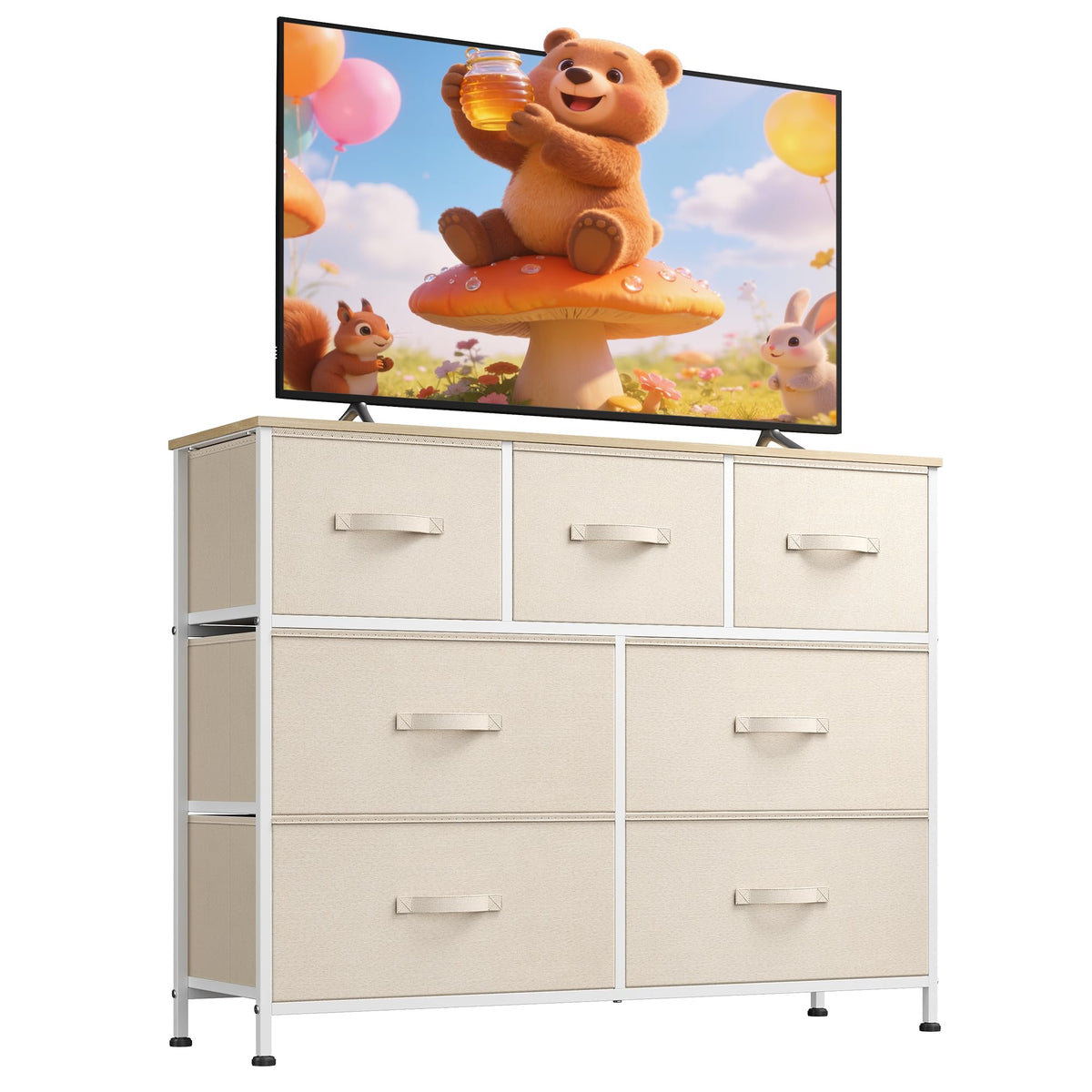 WLIVE 7-Drawer Dresser & TV Stand with Fabric Storage – 14 Colors - Flex Gamingproduct_type
