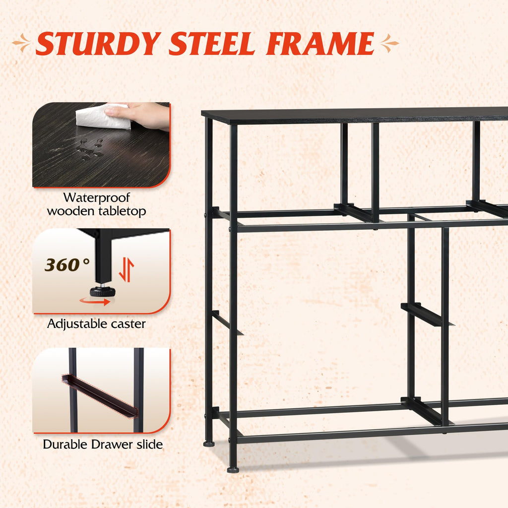 WLIVE 7-Drawer Dresser & TV Stand with Fabric Storage – 14 Colors - Flex Gamingproduct_type