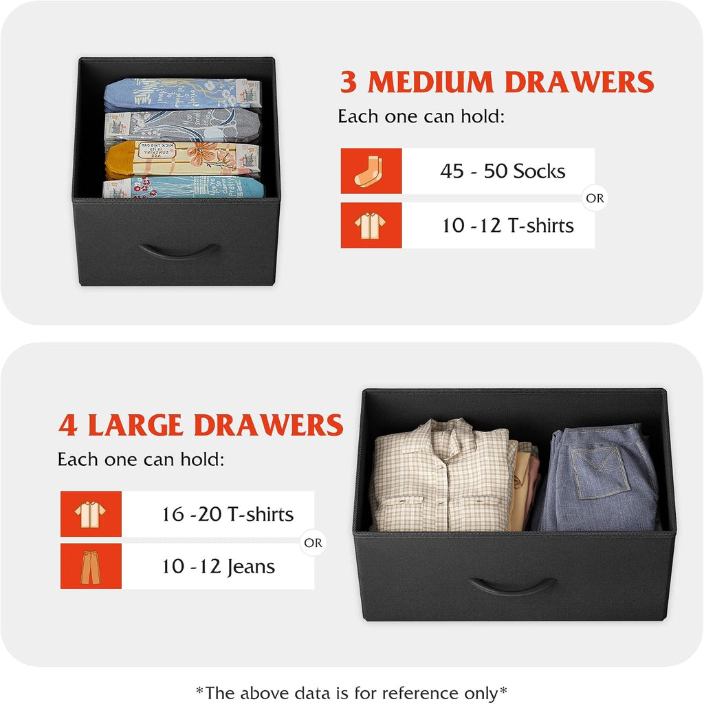 WLIVE 7-Drawer Dresser & TV Stand with Fabric Storage – 14 Colors - Flex Gamingproduct_type