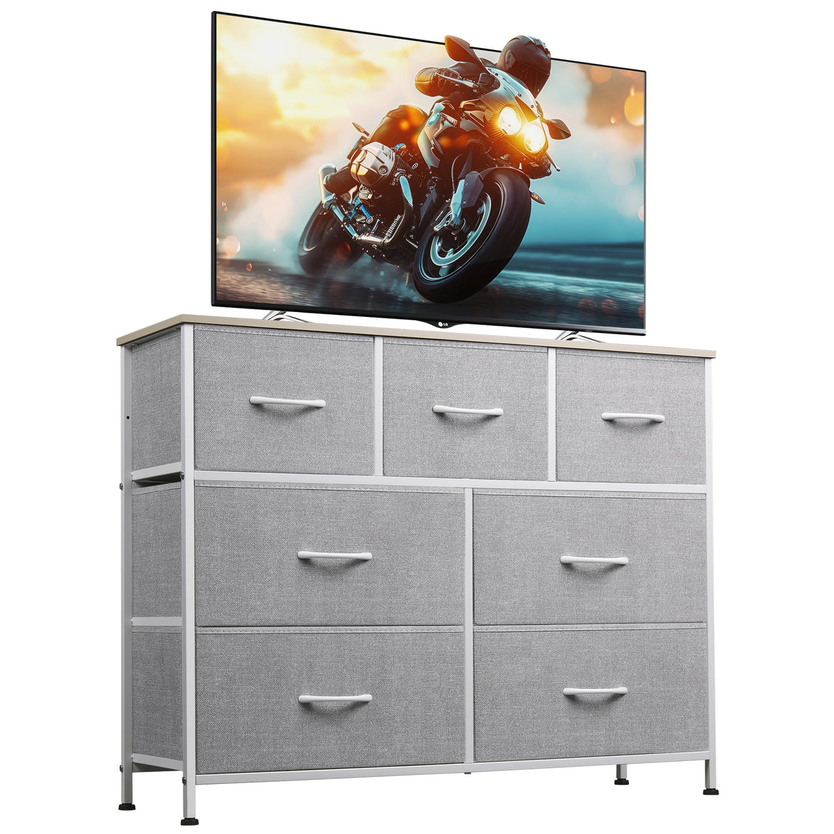 WLIVE 7-Drawer Dresser & TV Stand with Fabric Storage – 14 Colors - Flex Gamingproduct_type
