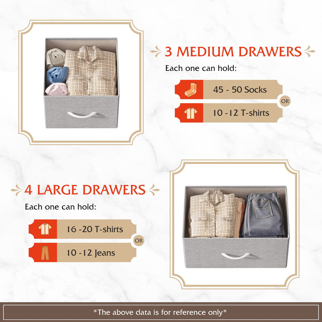 WLIVE 7-Drawer Dresser & TV Stand with Fabric Storage – 14 Colors - Flex Gamingproduct_type