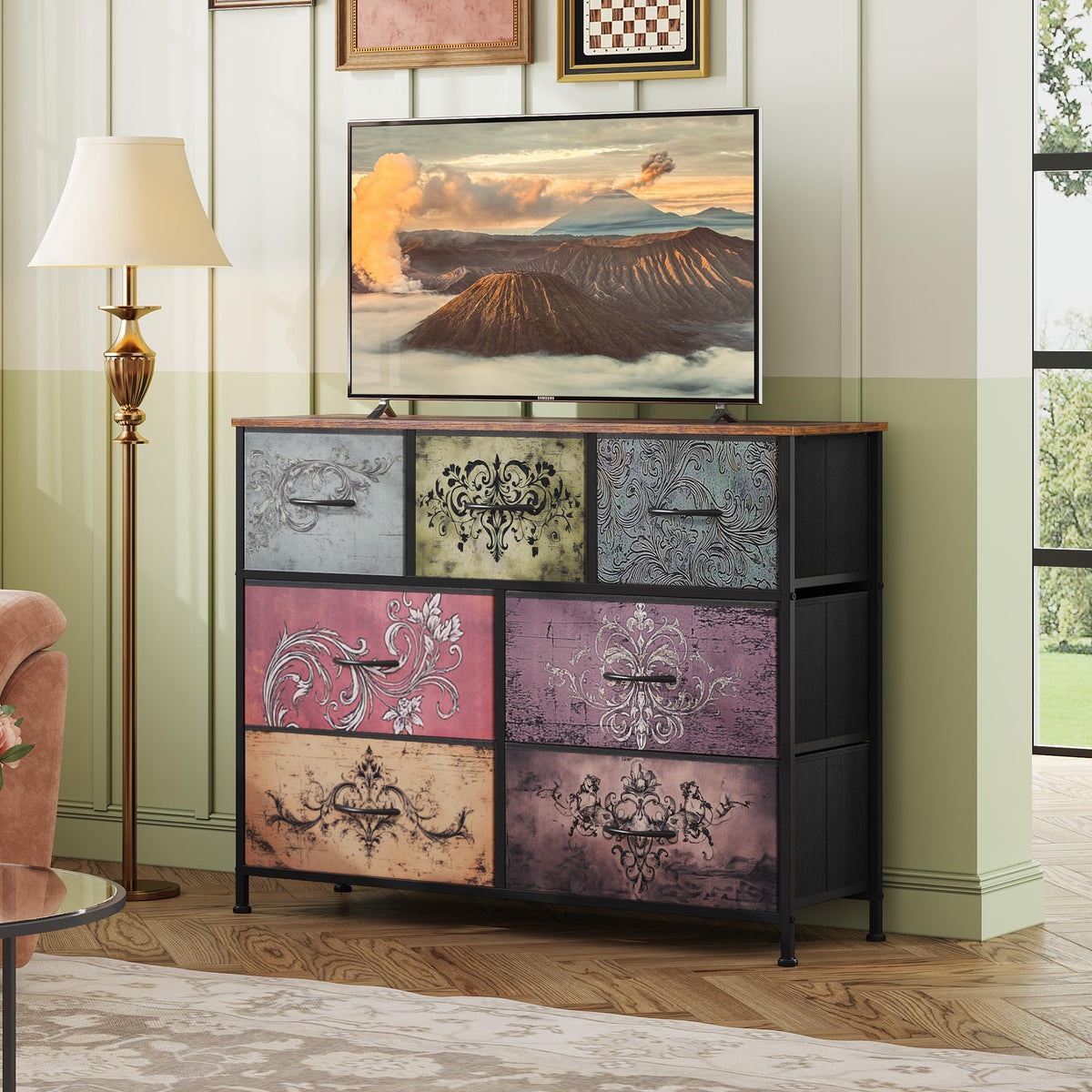 WLIVE 7-Drawer Dresser & TV Stand with Fabric Storage – 14 Colors - Flex Gamingproduct_type